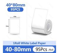Niimbot 1 rouleau B1 papier autocollant blanc étiquette adhésive étanche blanc Anti-huile pour B1 B21 Mini ruban d'imprimante thermique Portable - Type 1WH Label 40-80mm