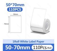Niimbot 1 rouleau B1 papier autocollant blanc étiquette adhésive étanche blanc Anti-huile pour B1 B21 Mini ruban d'imprimante thermique Portable - Type 1WH Label 50-70mm