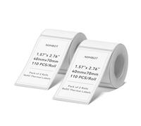 NIIMBOT 2 rouleaux d'étiquettes pour l'imprimante B1 B21 B3S, Autocollantes Label Paper（40 * 70 2Rolls）