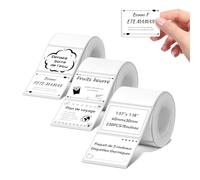 NIIMBOT 3 Rouleaus Etiquette Pour B1 B2 B21 B3S B31 B4 K3 Imprimante, Address Etiquette 40x30mm,230 Pcs/Rouleau, Blanc