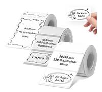 NIIMBOT 3 Rouleaux d'étiquettes Autocollantes pour B1/B2/B21/B3S/B31/B4/K3,Autocollant nominatif pour l'école
