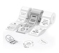 NIIMBOT 3 Rouleaux d'étiquettes Thermiques Autocollantes pour B1/B2/B21/B3S/B31/B4/K3,40x30mm (Blanc),50x80mm(Transparent),50x50mm (Blanc),Texte Noir