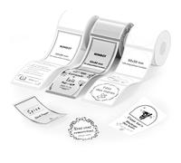 NIIMBOT 3 Rouleaux d'étiquettes Thermiques Autocollantes pour B1/B2/B21/B3S/B31/B4/K3,50x80mm (Blanc),50x80mm(Transparent),50x50mm (Blanc Rond),Texte Noir