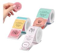 NIIMBOT 3 Rouleaux Rond d'étiquettes Thermiques Autocollantes pour B1/B21/B3S/B31,26x26mm (Rose),34x34mm,41x41mm,Texte Noir