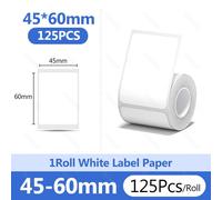 Niimbot-Autocollant Blanc Pour Ongles,Papier Étanche,Étiquette Arina,Anti-Huile,B21,B31,Mini Imprimante Thermique Portable,Ruban Adhésif,Plus De Taille,B1 - Type 45x60mm-125pcs