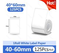 Niimbot-Autocollant Blanc Pour Ongles,Papier Étanche,Étiquette Arina,Anti-Huile,B21,B31,Mini Imprimante Thermique Portable,Ruban Adhésif,Plus De Taille,B1 - Type 40x60mm-125pcs