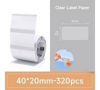 NiiMbot B1/B203 B21/B3s imprimante d'étiquettes étanche Anti-huile résistant à la déchirure étiquette de prix couleur Pure papier d'étiquettes résistant aux rayures - Type Transparent 4020