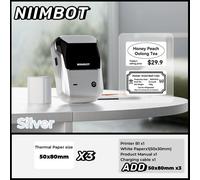 Niimbot B1 imprimante d'étiquettes anglaises Portable imprimante thermique Mini code à barres QR Code autocollant papier couleur rouleaux câble - Type Sr 50x80 3 Rolls