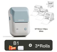 Niimbot B1 imprimante d'étiquettes thermiques Bluetooth Portable d'étiquettes de poche code à barres QR Code auto-adhésif autocollant étiqueteuse - Type Blue-50x50-3Rolls