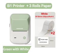 Niimbot B1 imprimante d'étiquettes thermiques sans fil auto-adhésif poche Bluetooth d'étiquettes sans encre pour autocollant d'étiquette de prix professionnel - Type Green-30x20-2Rolls