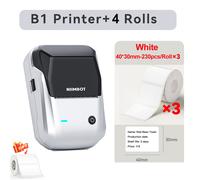 Niimbot B1 imprimante d'étiquettes thermiques sans fil auto-adhésif poche Bluetooth d'étiquettes sans encre pour autocollant d'étiquette de prix professionnel - Type Silver-40x30-3Rolls