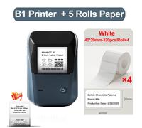 Niimbot B1 imprimante d'étiquettes thermiques sans fil auto-adhésif poche Bluetooth d'étiquettes sans encre pour autocollant d'étiquette de prix professionnel - Type D BL-40x20-4Rolls