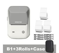 Niimbot B1 Mini imprimante d'étiquettes thermiques Portable Bluetooth imprimante portative étiquette de poche auto-adhésive autocollant étiqueteuse - Type B1 Grey 3Roll Case