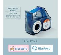 NIIMBOT B18 ruban d'étiquetage,bandes de recharge pour imprimante d'étiquettes à transfert thermique/imprimante d'étiquettes couleur,longue durée ne se décolore pas - Type Blue Ribbon