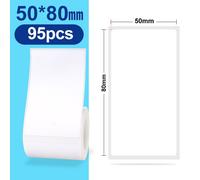 Niimbot B21 B1 B3S imprimante étiquette papier rouleau blanc autocollant impression papiers rouleaux anti-déchirure eau résistant à l'huile adhésif - Type 50-80mm95pcs