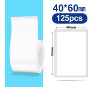 Niimbot B21 B1 B3S imprimante étiquette papier rouleau blanc autocollant impression papiers rouleaux anti-déchirure eau résistant à l'huile adhésif - Type 40-60mm125pcs #A