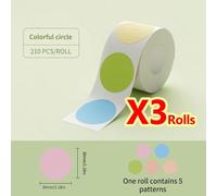Niimbot B21 B1 Étiquettes Autocollantes Rondes Autocollant Auto-Adhésif Étanche Étiquettes Thermiques Papier Pour Niimbot Mini D'étiquettes Portable - Type 3pcs Color 31x31mm