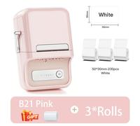 NIIMBOT B21/B1 imprimante thermique Portable 1500mAh imprimante d'autocollants sans fil avec étiquettes auto-adhésives pour codes à barres vêtements bijoux - Type B21-PK-50x30-3Rolls