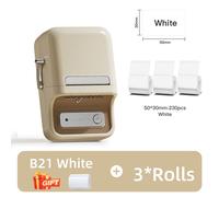 NIIMBOT B21/B1 imprimante thermique Portable 1500mAh imprimante d'autocollants sans fil avec étiquettes auto-adhésives pour codes à barres vêtements bijoux - Type WT-White50x30-3Rolls