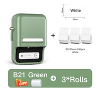 NIIMBOT B21/B1 imprimante thermique Portable 1500mAh imprimante d'autocollants sans fil avec étiquettes auto-adhésives pour codes à barres vêtements bijoux - Type GN-White50x30-3Rolls
