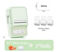 NIIMBOT B21/B1 imprimante thermique Portable 1500mAh imprimante d'autocollants sans fil avec étiquettes auto-adhésives pour codes à barres vêtements bijoux - Type B21-Mint-50x30-3R