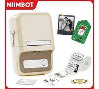 NIIMBOT B21 B1 Mini Imprimante thermique portable, Imprimante d'étiquettes pour la maison/le bureau/le , Imprimante sans fil Bluetooth pour codes-barres et photos Imprimante B1 Bleu Lac Gris + 1 roule