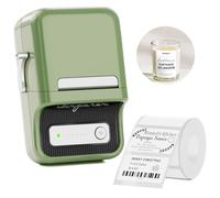 NIIMBOT B21 Etiqueteuse, imprimante Thermique d'étiquettes Bluetooth, Pas Besoin d'encre pour téléphones iOS et Android, Bureau, avec 1 Rouleau Etiquette Blanc (Vert)
