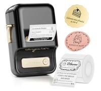NIIMBOT B21 Étiqueteuse Thermique Portable sans Encre pour vêtements, adresses, Entreprises, Compatible avec iOS et Android, avec 1 Lot de 50 x 30 mm, (Noire)