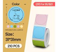 Niimbot B21 Étiquettes Autocollantes Rondes Autocollant Thermique Auto-Adhésif Étanche Étiquettes Papier Pour B1 B21 Niimbot Mini Portable Thermique - Type Color 3131