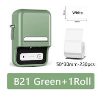 Niimbot b21 imprimante d'étiquettes couleur Mini imprimante d'étiquettes adhésives Portable imprimante d'autocollants thermiques pour téléphone/ordinateurs portables B21 B1 - Type B21 Green 1Roll