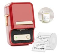 NIIMBOT B21 Mini étiqueteuse Thermique sans Encre Compatible avec iOS et Android, pour l'organisation de la Maison, des Entreprises, Code-Barres & QR, avec 1 Lot de 50 x 30 mm, (Rouge)