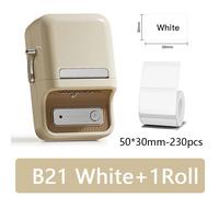 Niimbot B21 Mini imprimante d'étiquettes thermiques Portable fournitures de bureau Mini imprimantes d'autocollants adhésifs sans encre pour téléphone - Type White Add 1 Roll