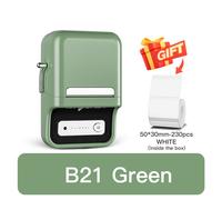 NiiMbot B21 Mini imprimante thermique sans fil d'étiquettes de codes à barres Bluetooth imprimantes d'étiquettes adhésives portables pour bureau Commercial - Type B21-Green Standard