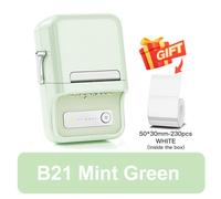 NiiMbot B21 Mini imprimante thermique sans fil d'étiquettes de codes à barres Bluetooth imprimantes d'étiquettes adhésives portables pour bureau Commercial - Type B21-Mint Standard