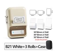 Niimbot B21 Pro 300dpi haute définition Portable Mini imprimante thermique Bluetooth auto-adhésif étiquette Photo imprimante d'autocollants - Type B21 White 3 Rolls