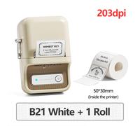 Niimbot B21 Pro 300dpi haute définition Portable Mini imprimante thermique Bluetooth auto-adhésif étiquette Photo imprimante d'autocollants - Type B21 White 203dpi