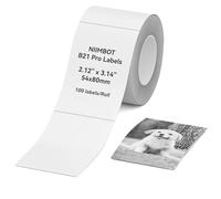 NIIMBOT B21 Pro Étiquettes Thermiques Autocollantes Pour l'impression des Photos/Bocal/École, Seulement pour l'étiqueteuse B21 Pro (54 x 80 mm - Blanc, 54 x 80 mm - Blanc)