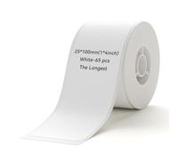 NIIMBOT D101 Lot de 65 étiquettes autocollantes de rechange pour étiqueteuse - 25 x 100 mm - Blanc