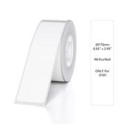 NIIMBOT D101 Lot de 90 rouleaux de ruban d'étiquetage thermique pour étiqueteuse - 20 x 75 mm - Blanc