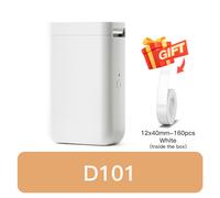 NiiMbot D101 Mini imprimante d'étiquettes thermiques Portable sans encre d'étiquettes de poche pour étude de bureau à domicile Version améliorée de D11 D110 - Type D101-White Standard