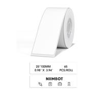 NIIMBOT D101 Ruban d'étiqueteuse D101 - Papier d'impression d'étiquettes adapté - Ruban d'étiquetage autocollant de rechange - 25 x 100 mm - Ruban thermique pour maison et bureau - 65