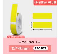 Niimbot D11/D101/D110 Mini imprimante Portable fil thermique blanc/câble/couleur/autocollant rond auto-adhésif autocollant étanche - Type 12x40mm Yellow