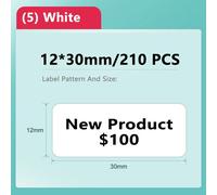 Niimbot D11/D101/D110 Mini imprimante Portable fil thermique blanc/câble/couleur/autocollant rond auto-adhésif autocollant étanche - Type 12x30mm-White