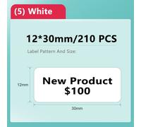 Niimbot D11/D101/D110 Mini imprimante Portable ruban blanc autocollants papiers étanche Anti-huile sans colle imprimante d'étiquettes thermiques - Type 5-12x30mm #B