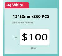 Niimbot D11/D101/D110 Mini imprimante Portable ruban blanc autocollants papiers étanche Anti-huile sans colle imprimante d'étiquettes thermiques - Type 4-12x22mm