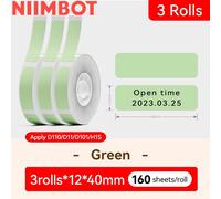 Niimbot D11 D110 D101 H1S Mini imprimante thermique d'étiquettes de poche USB Bluetooth étiquette bâton imprimante sans encre bricolage nom étiquette de prix - Type Only 3R Green 12x40