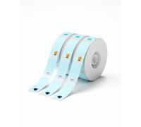 NIIMBOT D11 Lot de 3 rouleaux de ruban adhésif blanc pour étiqueteuse - 14 x 40 mm - 160 étiquettes/rouleau, compatible avec imprimante d'étiquettes NIIMBOT D11 D110, papier thermique noir sur marine