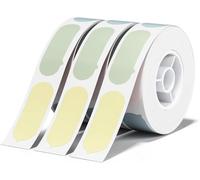 NIIMBOT D11 Lot de 3 rouleaux de ruban adhésif blanc pour étiqueteuse - 14 x 40 mm - Compatible avec imprimante d'étiquettes NIIMBOT D11 D110 - Papier thermique noir sur bulle