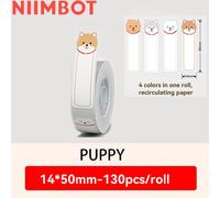 Niimbot D110/D11/H1S Mini imprimante d'étiquettes thermiques Portable de papier sans fil Machine d'autocollant étiqueteuse sans encre pour bureau maison - Type 1Roll PUPPY 14x50
