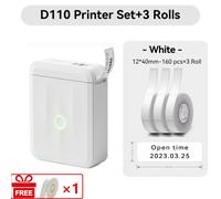 Niimbot D110/D11/H1S Mini imprimante d'étiquettes thermiques Portable de papier sans fil Machine d'autocollant étiqueteuse sans encre pour bureau maison - Type D110 Wh-12x40-3Rolls